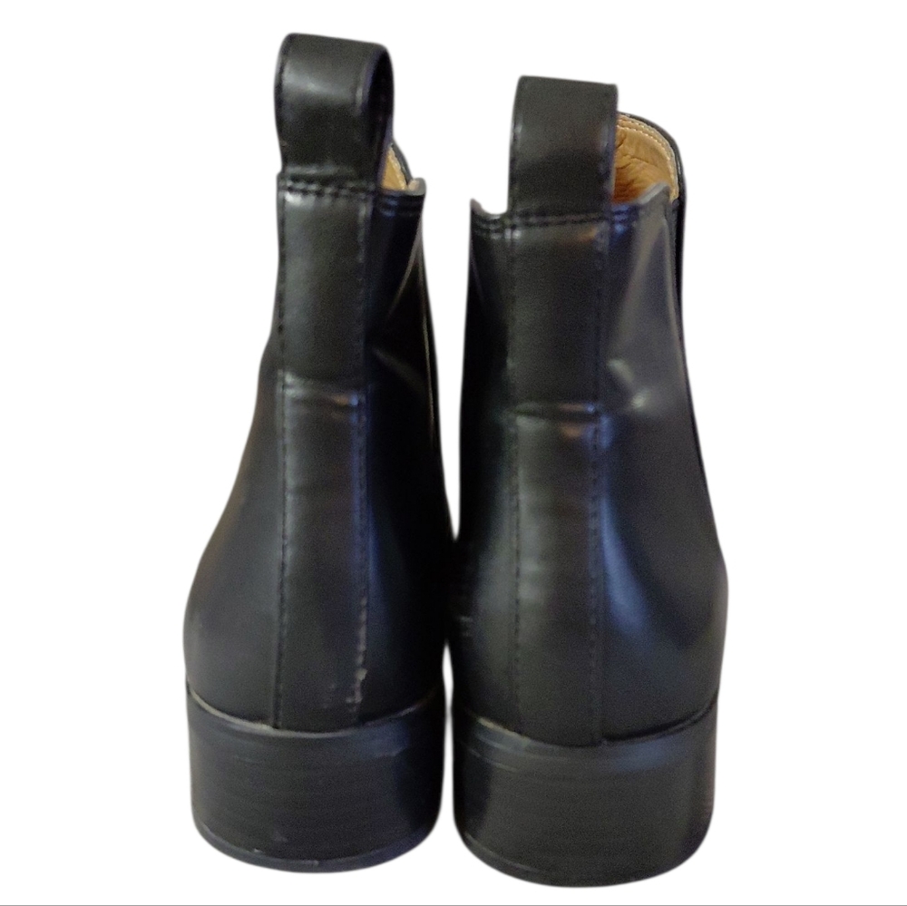 J Crew Fallon Black Leather Ankle Boots Women's Size 7 Black Booties - Picture 5 of 11